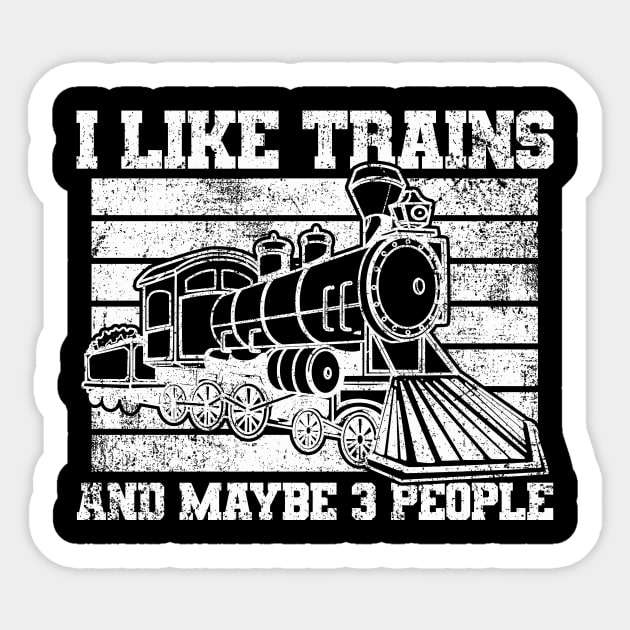 Trains Locomotive Railroad Vintage Sticker by KAWAIITEE